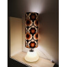 Floor Lamp white opalin glass Isis - vintage fabric
