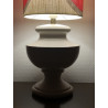 Lampe de table céramique et abat-jour tissu vintage