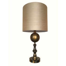 Desk Lamp Jupiter - silk and 70's brass