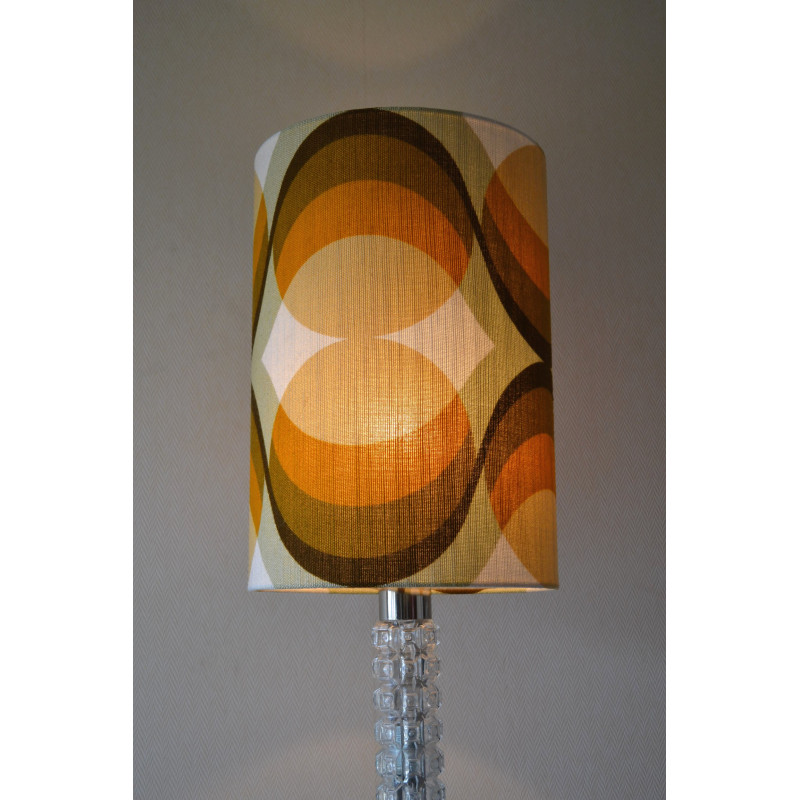 Lampshade Agate H35cm D28cm - vintage 1970's fabric