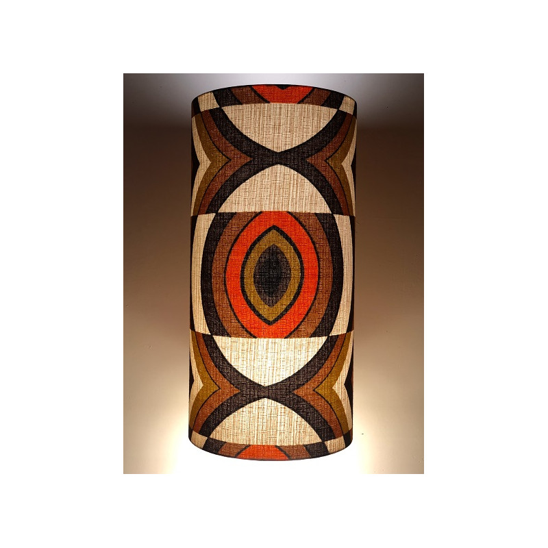 DeskLamp Parly - white glass opalin / vintage fabric