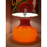 Desklamp Devil- glass opalin orange / vintage fabric