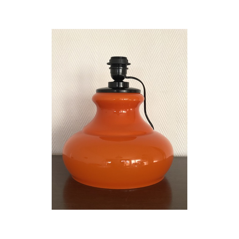 Desklamp Lucky  - glass opalin orange / vintage fabric