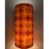 Lampe de table Devil - opaline orange et tissu vintage
