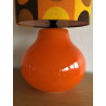 Lampe à poser opaline orange et tissu vintage MOMA