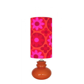 Lampe à poser opaline orange et tissu...