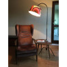Lampadaire abat-jour tissu vintage 1970