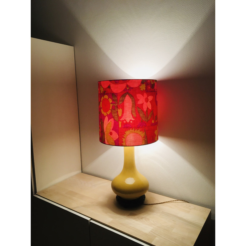 Lampshade Avoriaz H33 D33 D32cm - 70's fabric