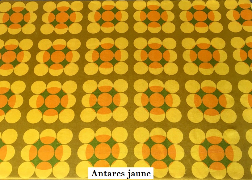 tissu vintage Antares jaune
