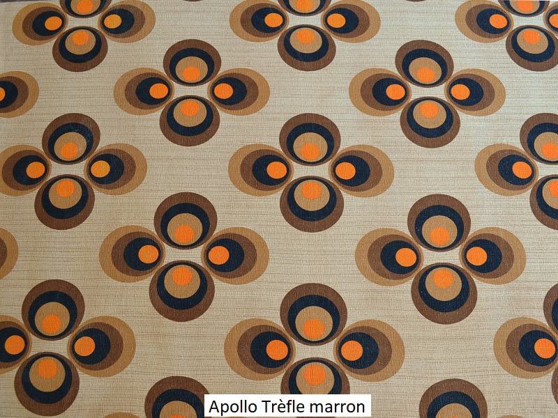 tissu vintage apollo-trefle marron