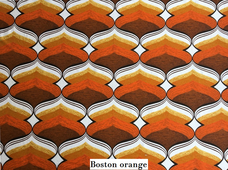 tissu vintage boston-orange