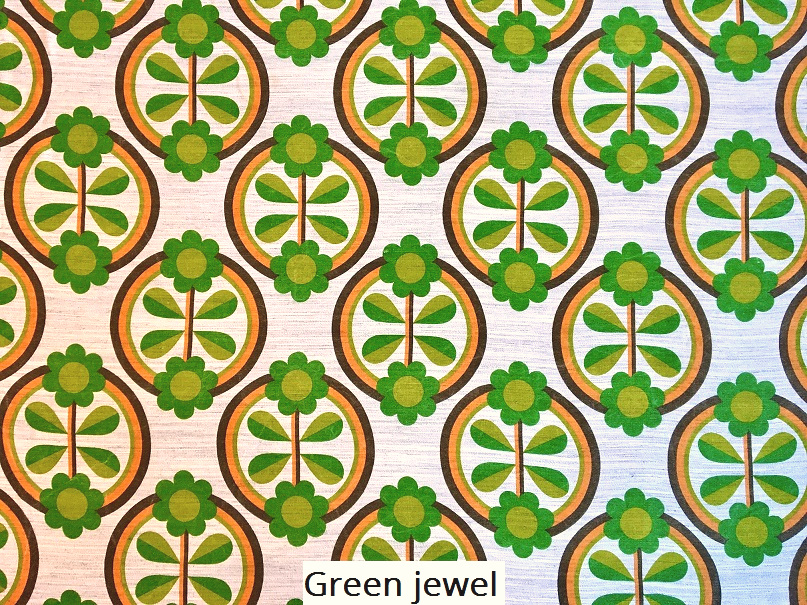 tissu vintage green-jewel