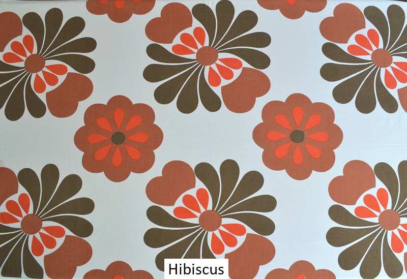 tissu vintage hibiscus