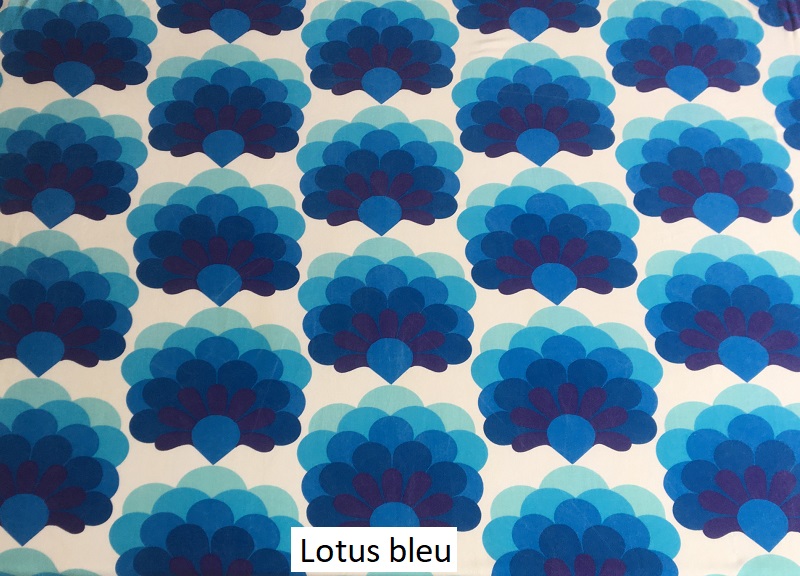 tissu vintage lotus-bleu