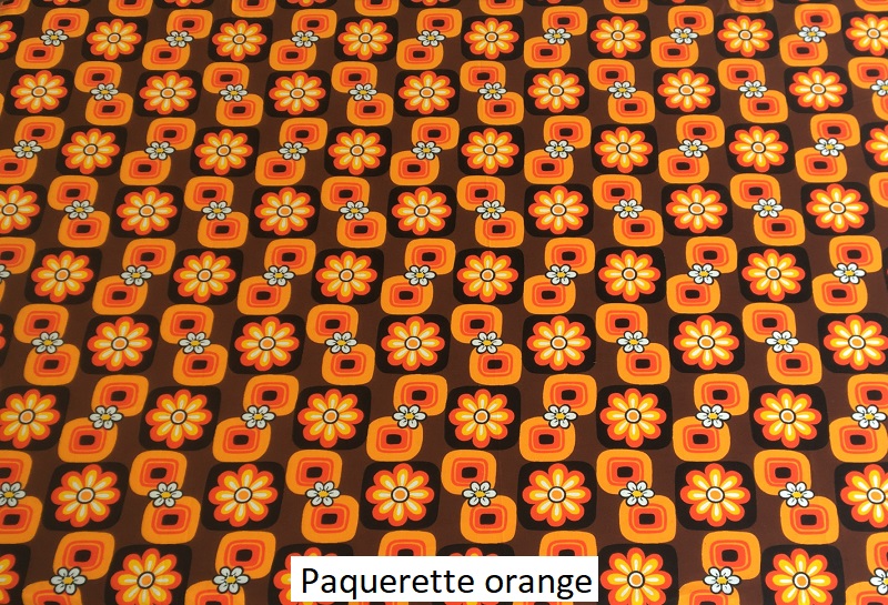 tissu vintage paquerette-orange