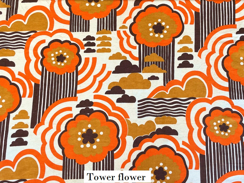 tissu vintage towerflower